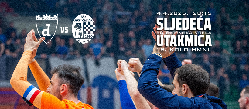 Sljedeća utakmica: Futsal Dinamo - Crnica