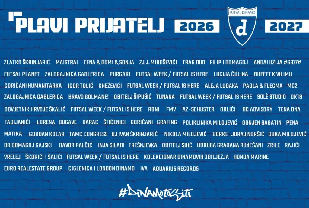 Plavi prijatelj 2026./27. – zid imena