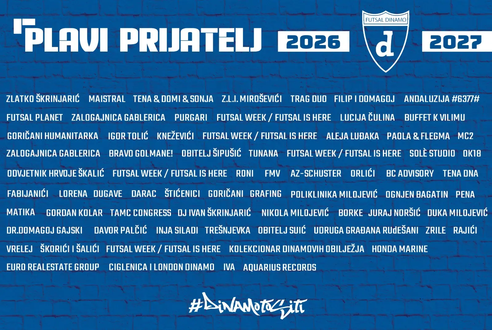 Plavi prijatelj 2026./27. – zid imena